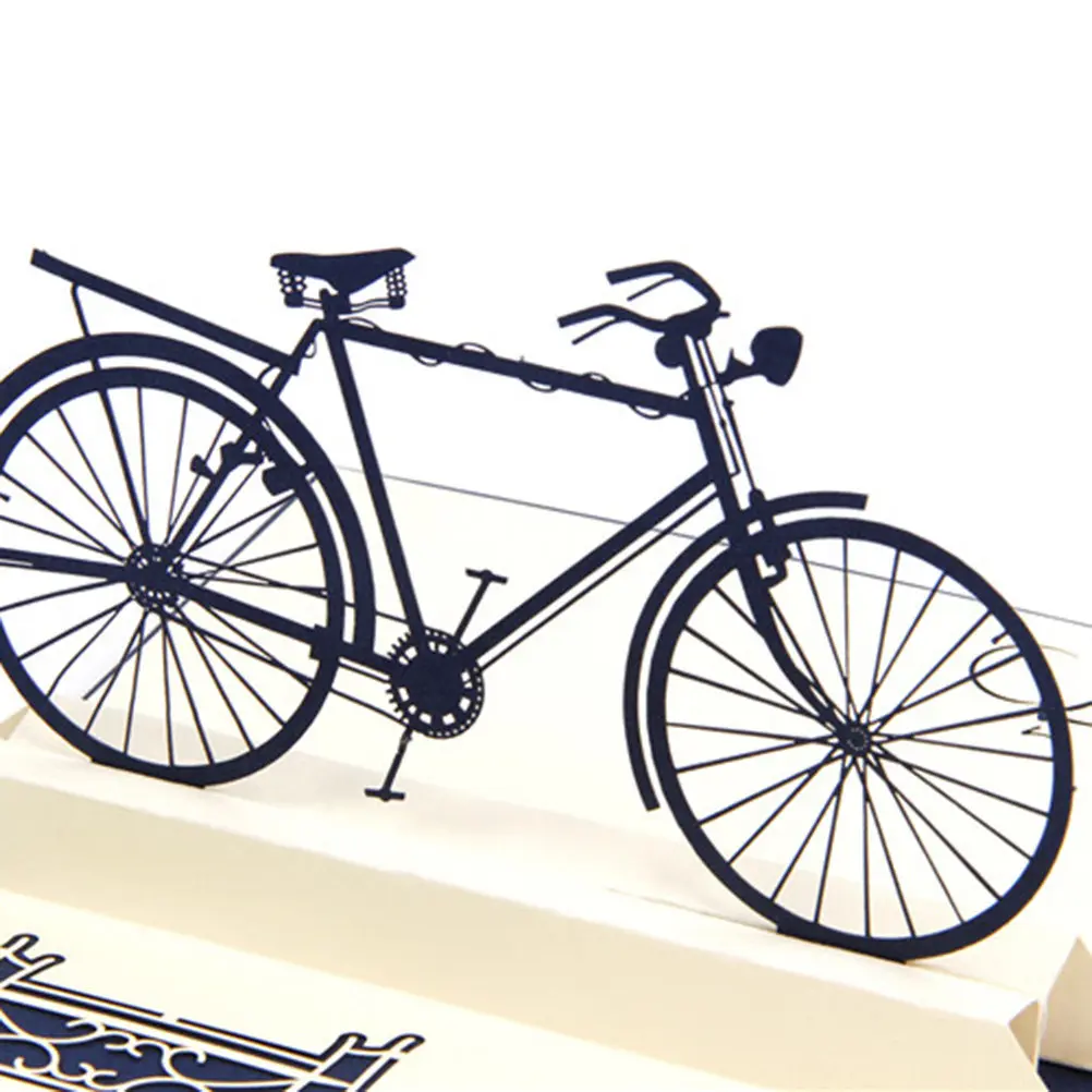 

Creative Blue 3D Bike Greeting Cards Graduation Gift Handcrafted Up Graduation Invitation Cards with Vivid Design