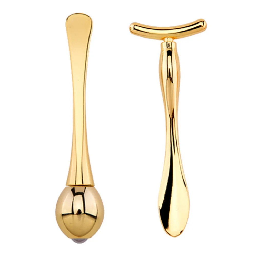 1 مجموعة 1 مجموعة عصا تدليك العين المزدوج نهاية أداة الوجه ل كريم عين امتصاص المحمولة العناية بالبشرة ملعقة T-شكل بار قناع الوجه