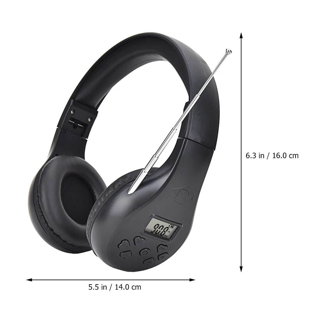 Wireless Headset FM Radio Headphones Digital Display Foldable Soft Earmuffs Adjustable Headbeam Metal Antenna Channel Memory