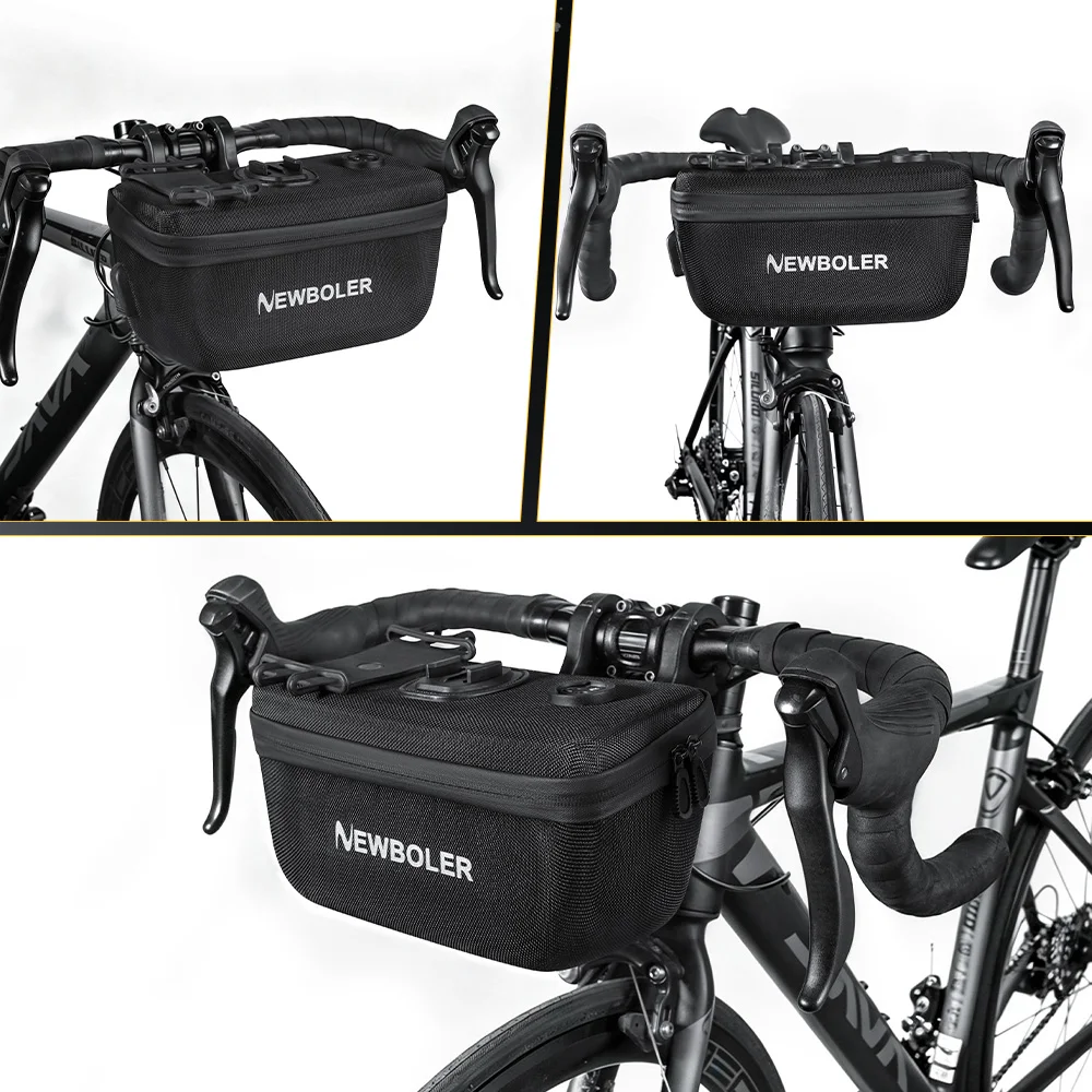 NEWBOLER 4-in-1 Multifunktionale Fahrrad-Fronttasche Wasserdichte Fahrrad-Lenkertasche EVA-Hartschalen-Fahrradlenkertasche Fahrradzubehör – Detail 17