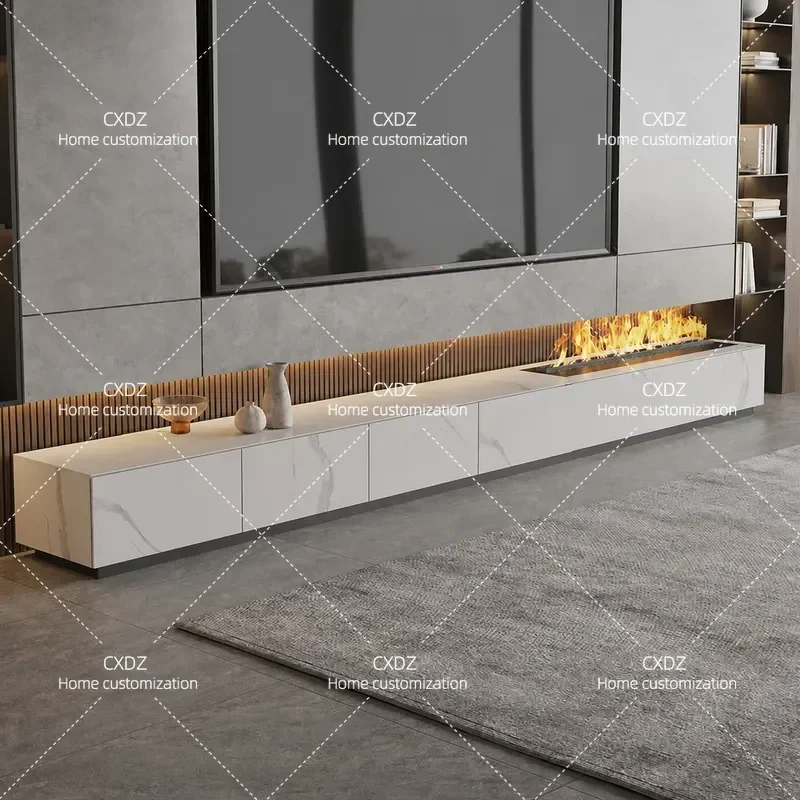 3D Atomizing Fireplace Embedded Rock Panel TV Cabinet Decorative Furnace Core Simulation Flame Steam Fire Light Humidifier