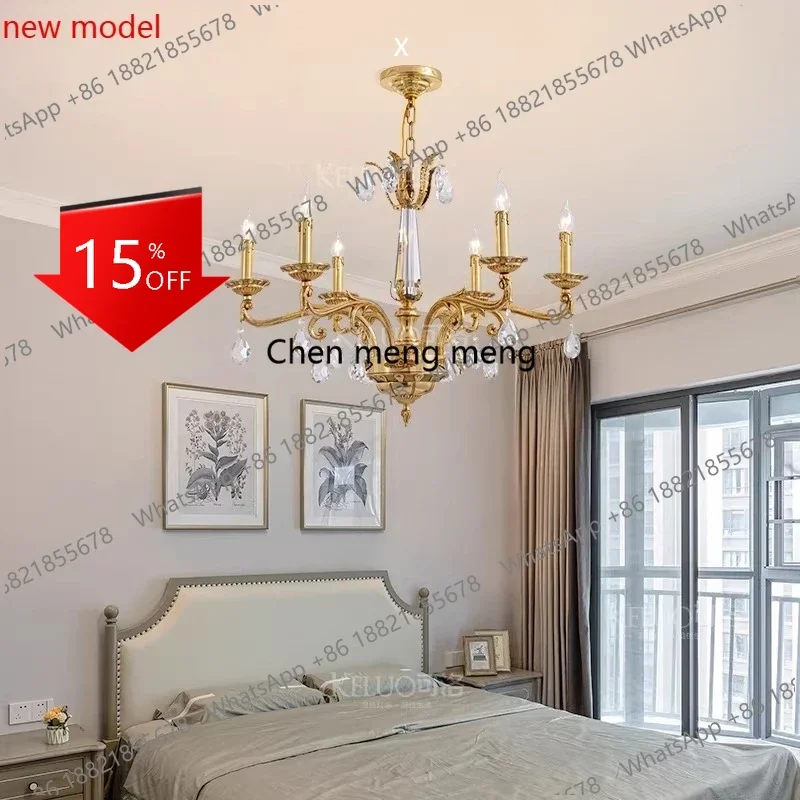 Asmt49 New French chandelier, all copper living room lamps, American retro restaurant lamps