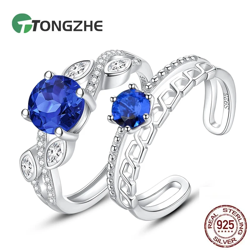 

TONGHZE 925, серебряные украшения для женщин, модные кольца, овальные изумрудные рубиновые цирконовые украшения, кольцо на палец, подарки для свадебной вечеринки