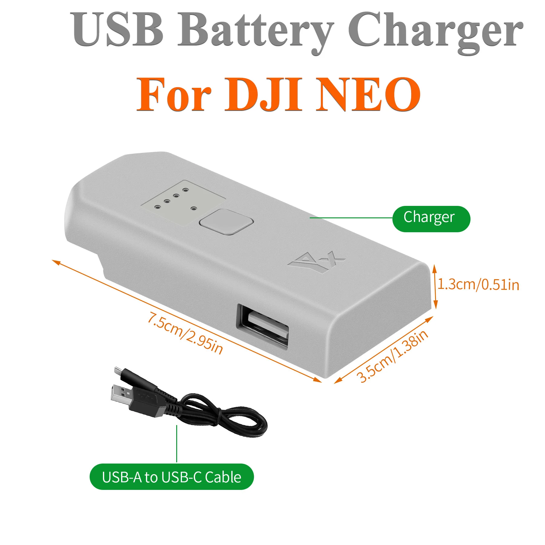 

USB Battery Charger For DJI NEO Portable Charging Base Multi-functional Charger Compact DJI NEO Accessories