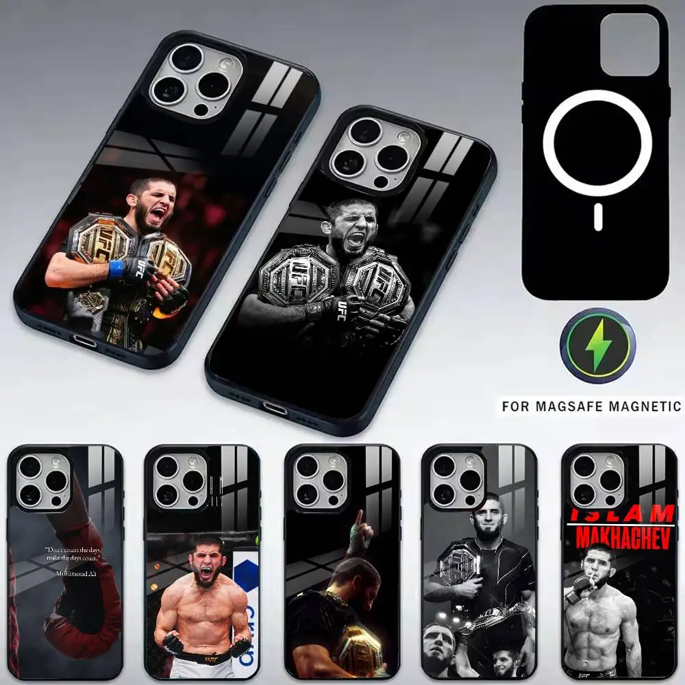 

P4P Islam Makhachev-m Phone Case For iPhone17,16,15,14,13,12,11 Plus,Pro Magnetic For Magsafe Wireless Charging
