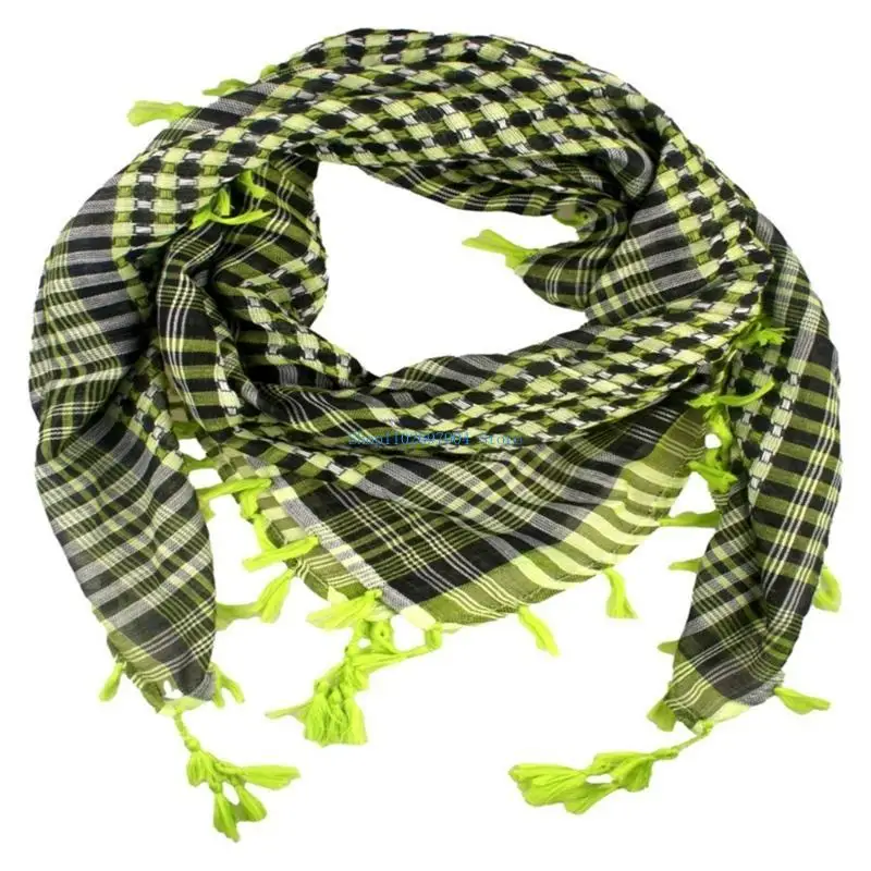 N7YF Multi Purpose Houndstooth Kerchief Teens Keffiyeh Headscarf Religious Scarf