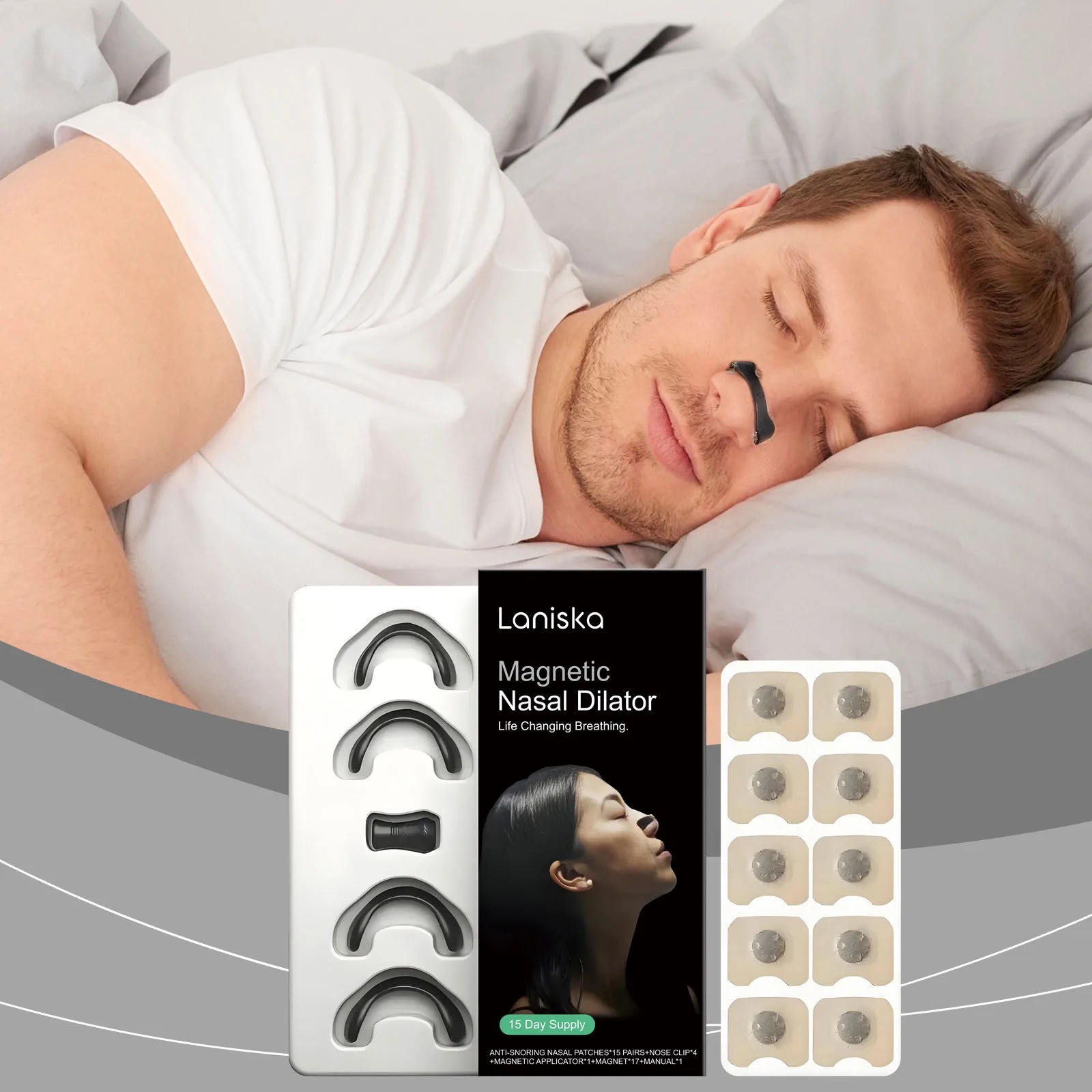 

Новые безопасные для кожи магнитные назальные полоски, спортивный назальный расширитель, стартовый набор назальных полосок для улучшения дыхания, повышения уровня кислорода и уменьшения храпа