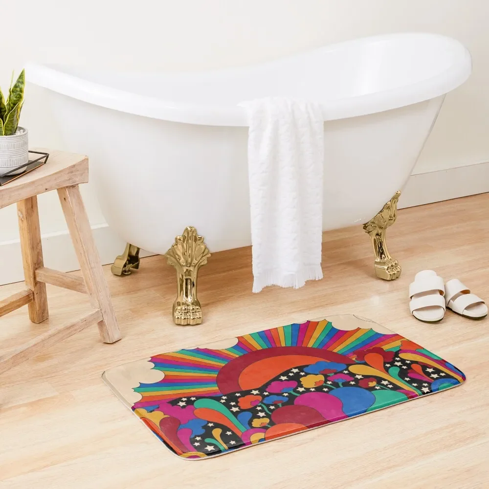 

70s landscape Bath Mat Absorbent Carpet For Bathroom Bathroom Kit DoorEntrance Door Waterproof Bathroom Rugs Mat