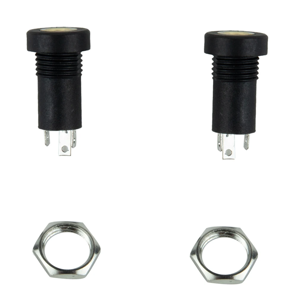 3.5MM Audio Jacks Adapter Audio 2.1x1cm Black Chassis Gold Over Nickel Jacks Mount Plastic Socket Stereo 2 Pcs