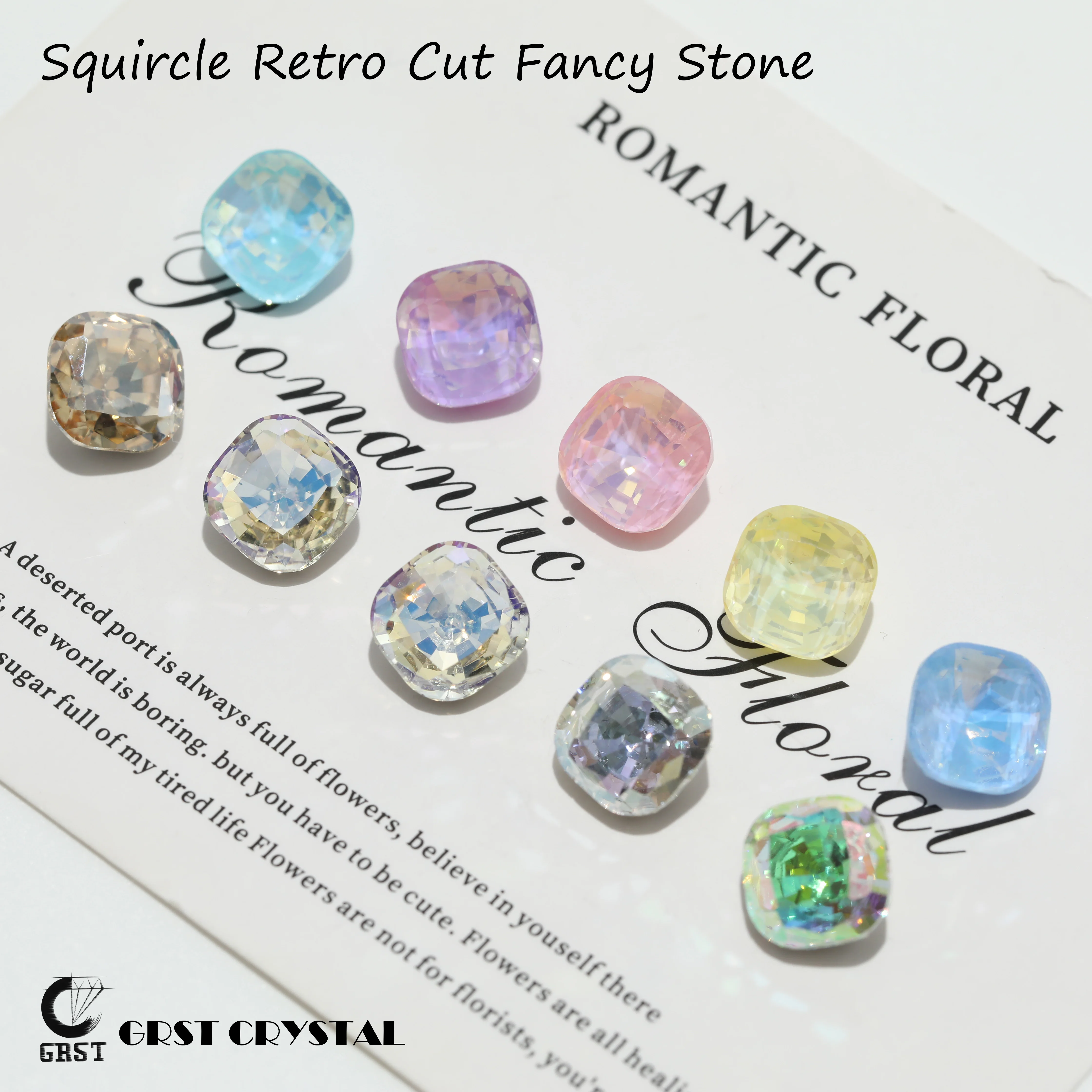 GRST DV4039 Kristall-Squircle Retro-Schnitt Fancy Stones Design Premium Strasssteine DIY-Zubehör für Nagelkunst, handgefertigte Kleider, Taschen – Detail 1