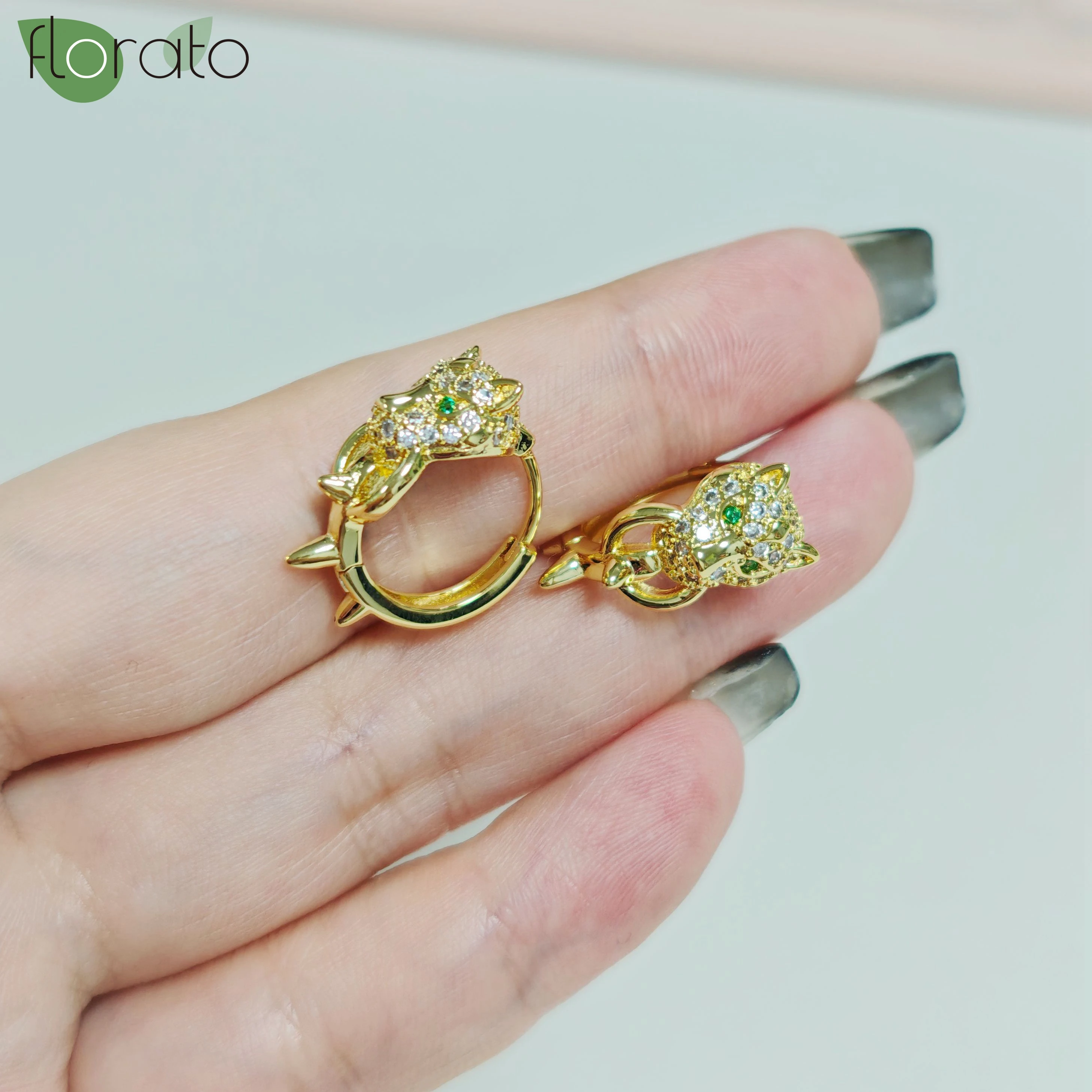 925 Sterling Silver Needle Luxury 18K Gold Hoop Earrings for Women Trendy Leopard Animal Earrings 2024 New Jewelry Wholesale