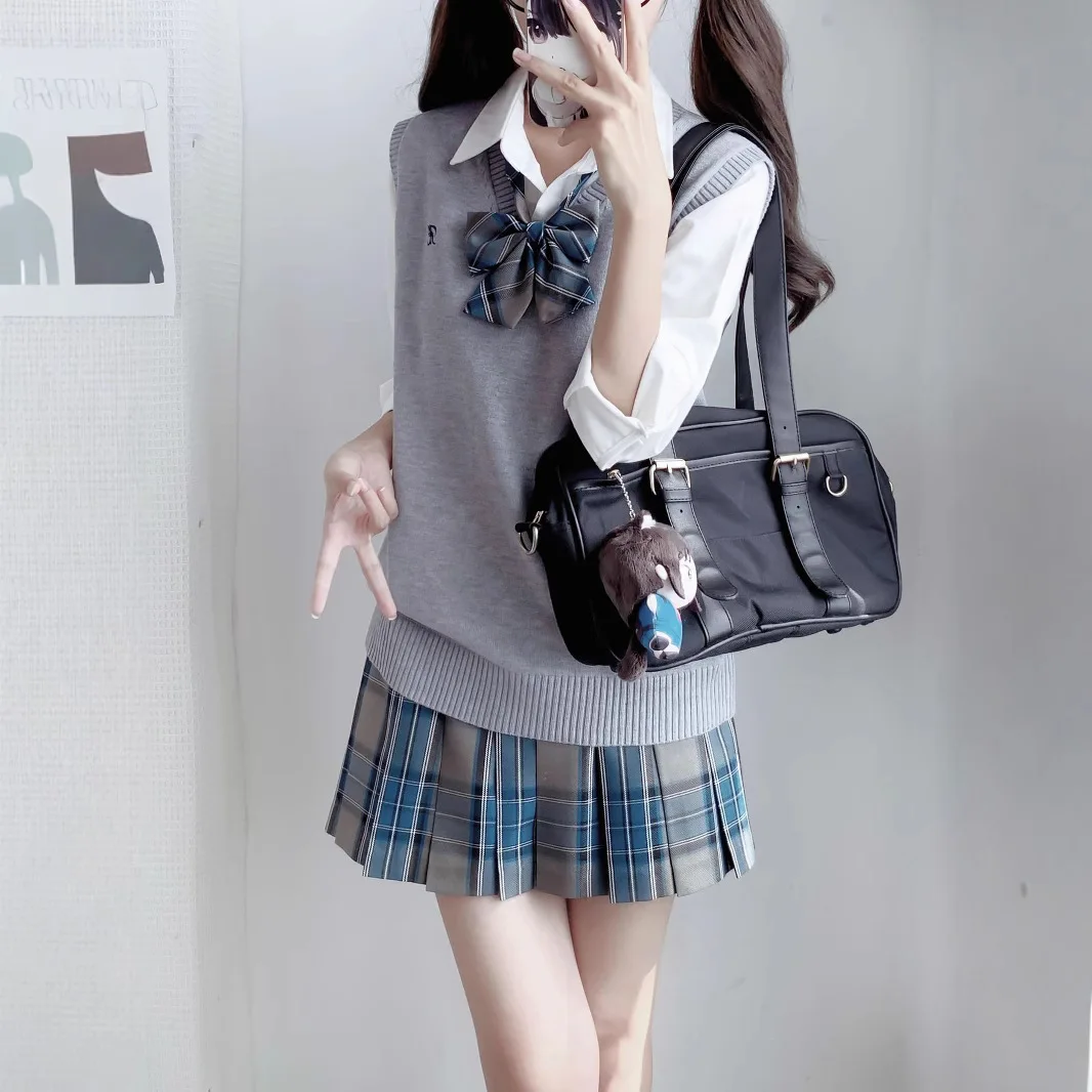japanese-jk-uniform-set-for-spring-summerhigh-waist-pleated-plaid-skirt-with-versatile-cardiganpreppy-stylish-campus-outfit