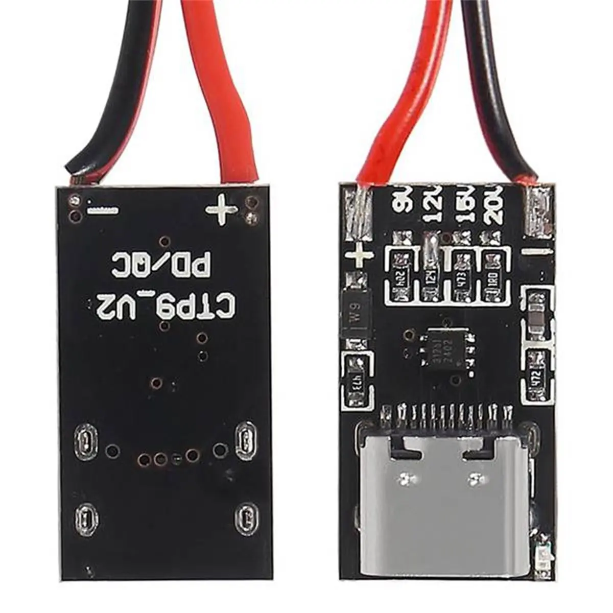 (BABQ) 5 PCS Type-C PD3.0 QC Trigger Board USB-C PD QC 5V 9V 12V 15V 20V DC Fixed Voltage Power Trigger Module with Case