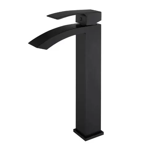 

Vidric Basin Faucets Brass Oil Rubbed Bronze Bathroom Faucet Tall Single Handle Black Square Deck Mounted Sink Crane Mixer Water