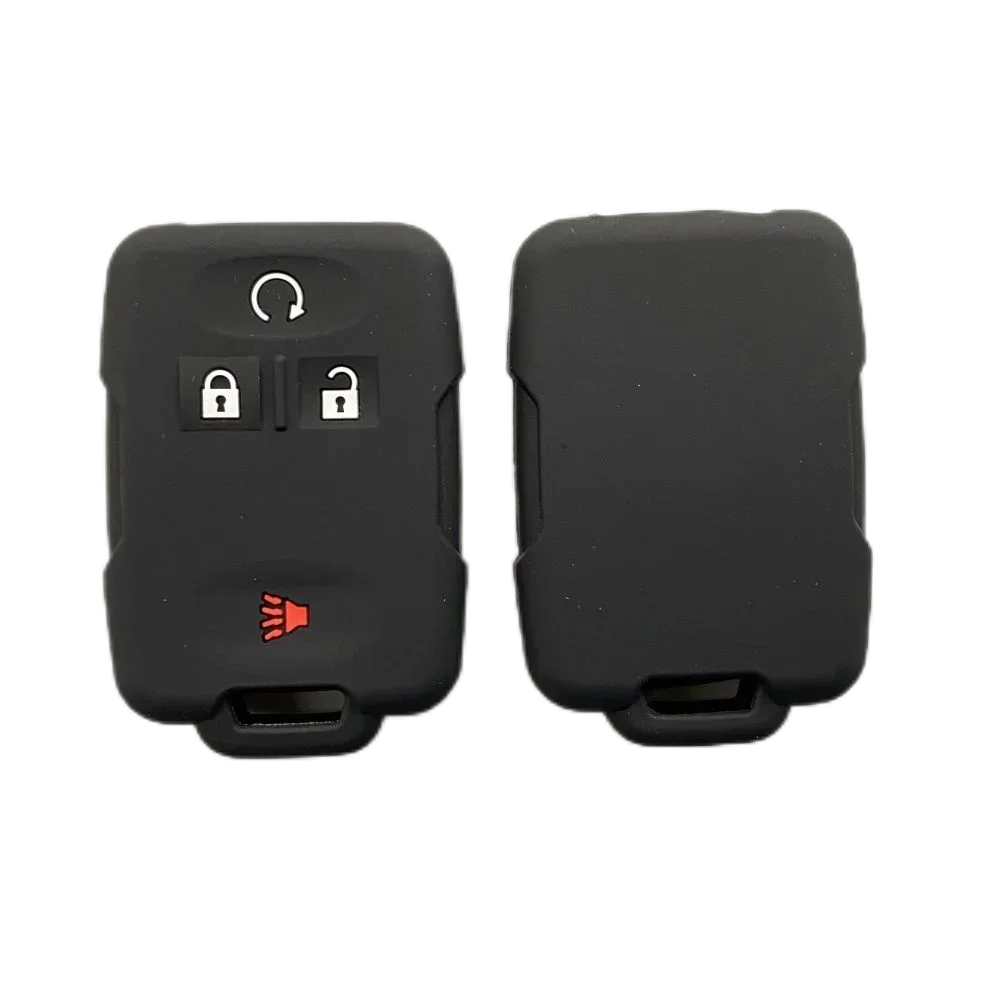 

For Chevrolet Suburban Tahoe Colorado Silverado GMC Canyon Sierra Yukon 4 Buttons Silicone Car Key Protector Cover Case Keychain