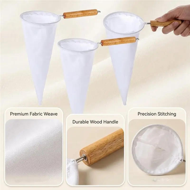 MLGB-Fine Mesh Fabric Coffee Strainer, Cloth Strainer,Reusable Coffee Filter Bags Easy To Clean Store Storage