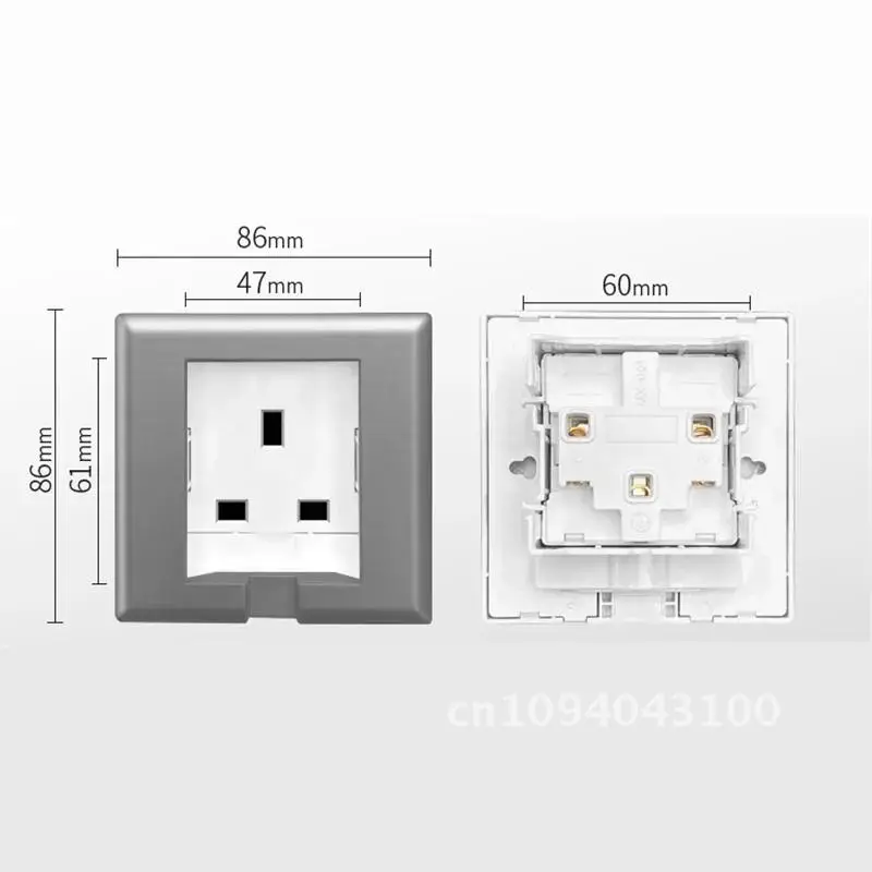 

UK Model 13A Wall Embedded Socket Panel, Hidden Wall 86 Plug Electrical 220V Power Outlet Invisible Socket, Refrigerator