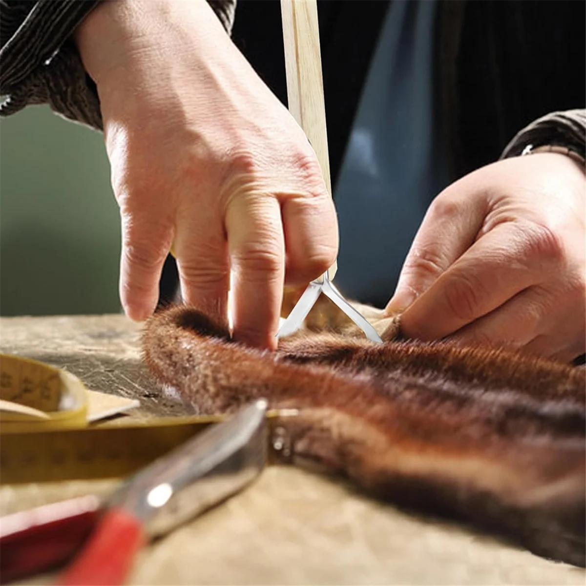 JDLQ Hide Scraper Fleshing Tool for Hides Scraper Flesher Tanning for Supplies Leather Making Tools Fur Handling