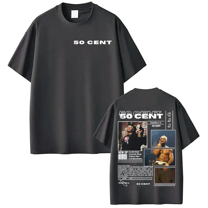 Rapper 50 Cent Tour 2026 Album Graphic T Shirts Mens women Clothing Hip Hop Rock Short Sleeve T-shirt Fashion Oversized  T Shirt