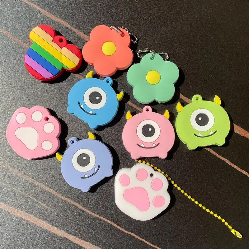 Electric Vehicle Silicone Key Holder Cartoon Cute Creative Keychain, Home Door Key Mechanical Protective Buckle