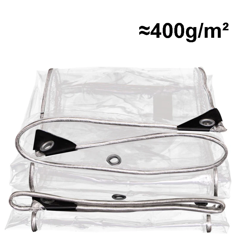 Transparent Tarpaulin 2*7 4*4 6*6 8*8 10*10m Thicken Large Waterproof Tarp Tent Camping Canopy PVC Rain Awning Outdoor Garden