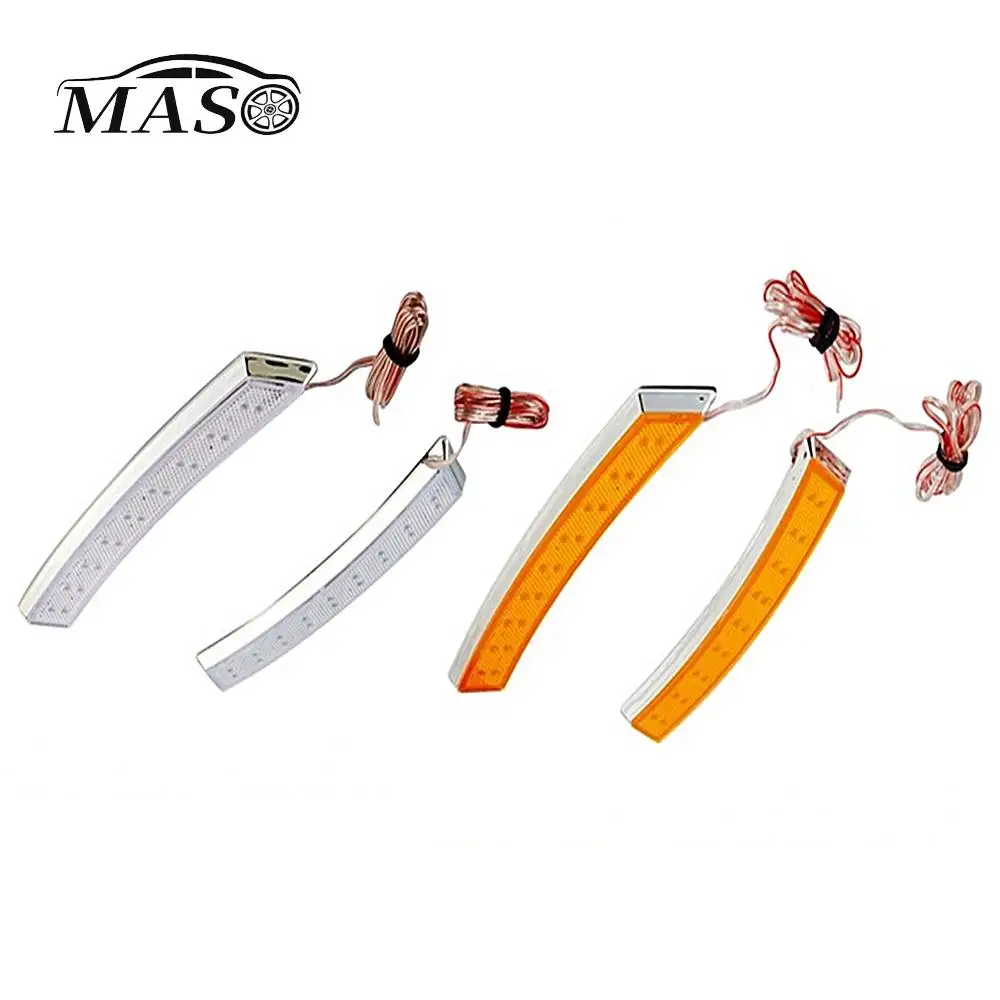 2pcs 18 LED Car Wheel Eyebrow Side Marker White/Amber Light 12V Universal