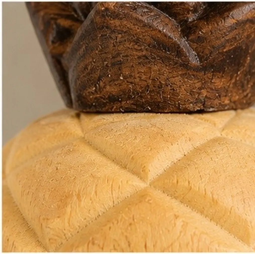 Wood Pineapple Miniature Desktop Decoration Hand Carved Sandalwood Table Centerpiece Photo Prop Summer Home Office Decor