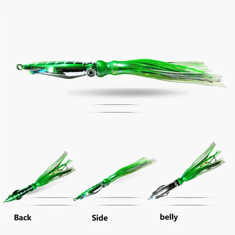 60g, 100g, 150g, 200g Skirted Octopus Lure – Slow-Pitch-Jigging-Trolling-Köder für Salzwasser-Tiefseefischen – Detail 5