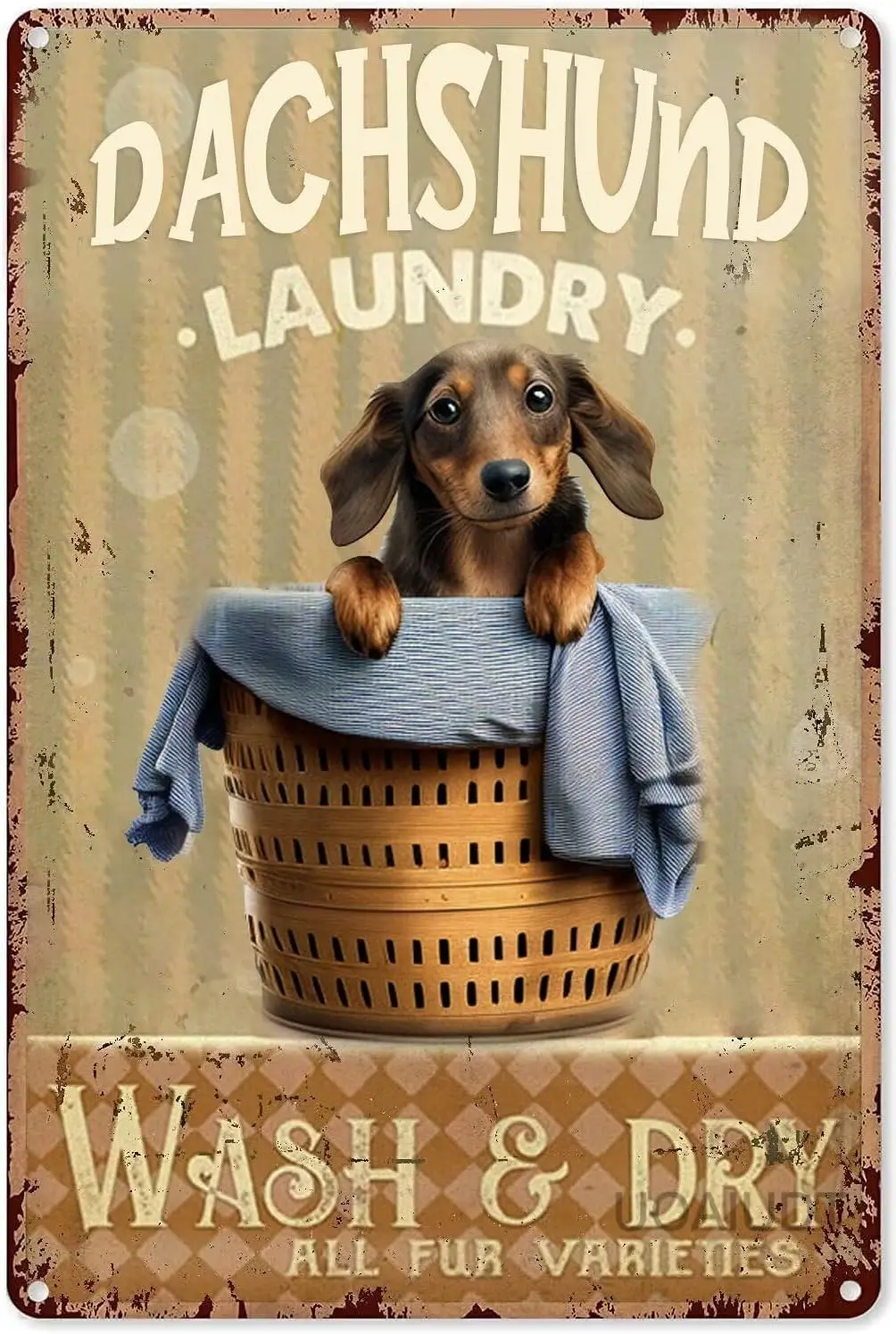 Y1,Dachshund Laundry Room Metal Sign Wash ; Dry All Fur Varieties Tin Signs Retro Plaque Wall Decor Gift For Home Kitchen Office