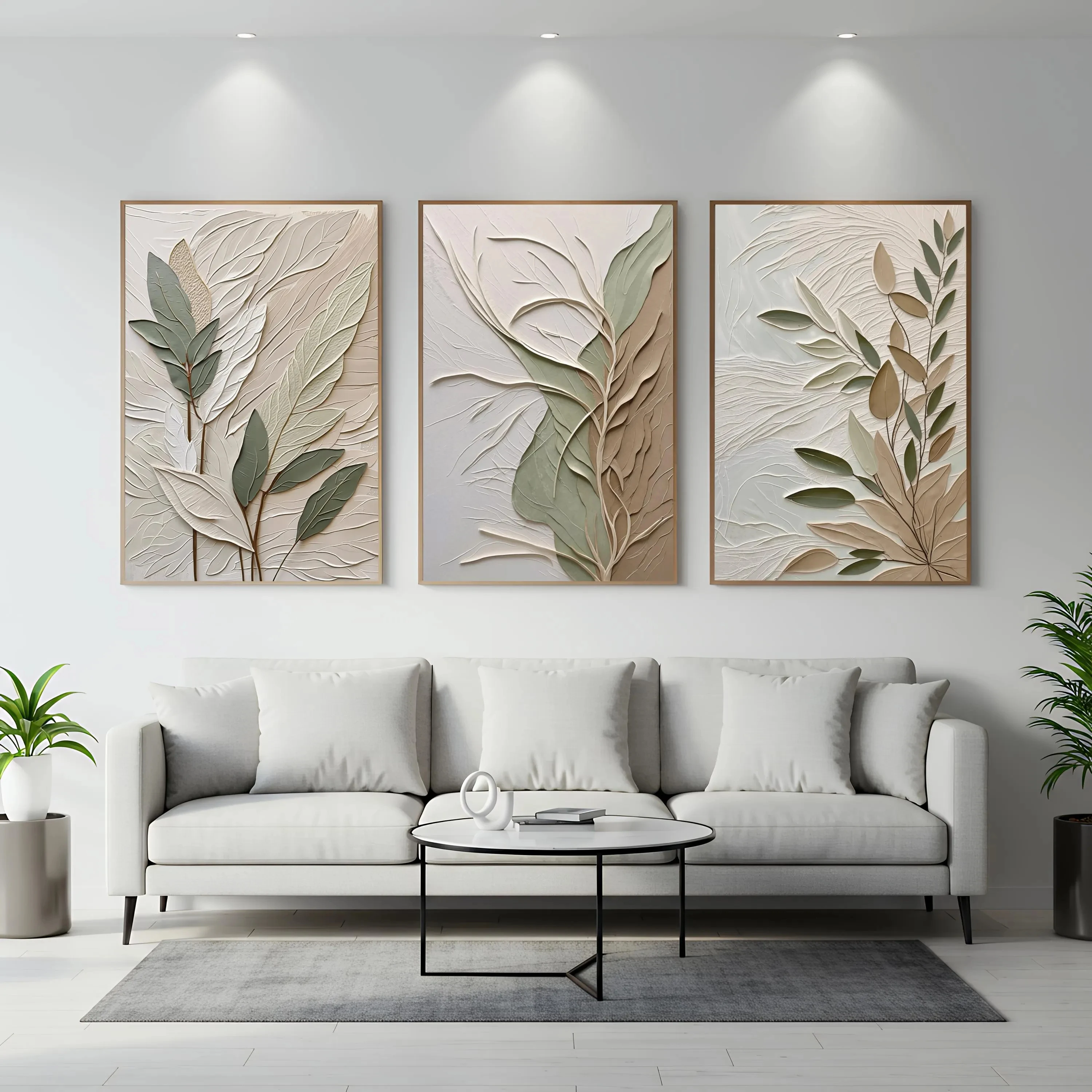 3pcs Textured Leaf Art Poster - đánh giá và giá Home Decor Luxury