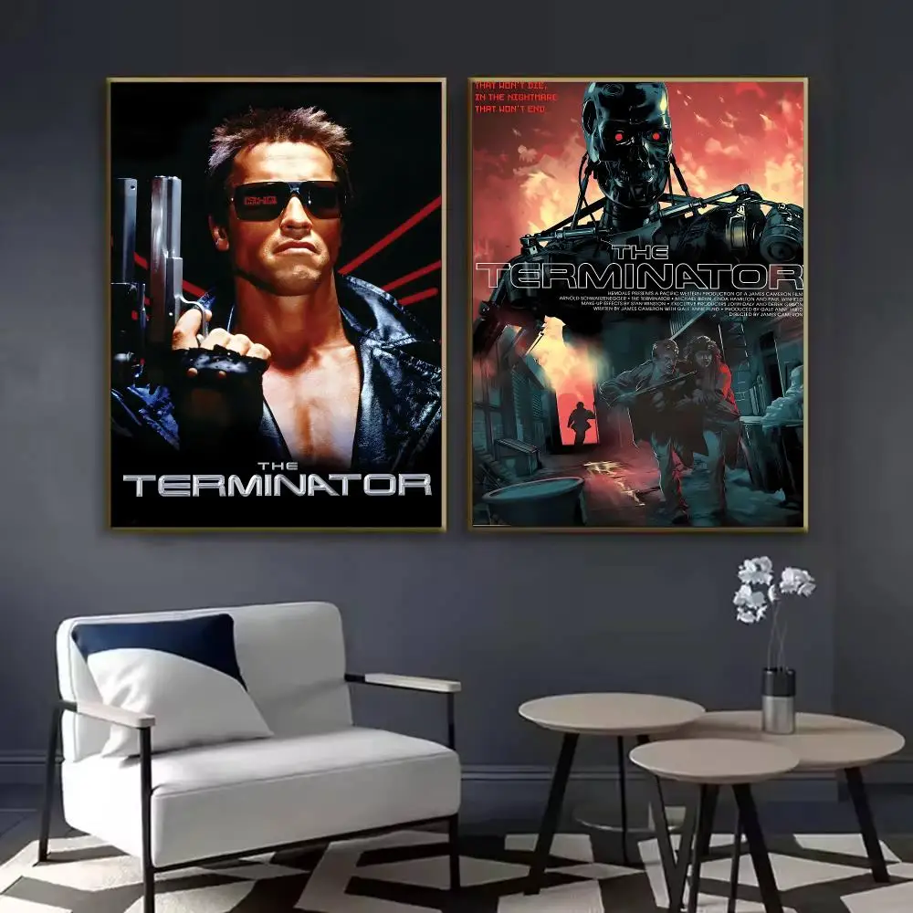 Classic Movie The T-Terminator Poster Waterproof Sticky Wall Art Print For Bedroom Living Room Hallway Bar Home Decor