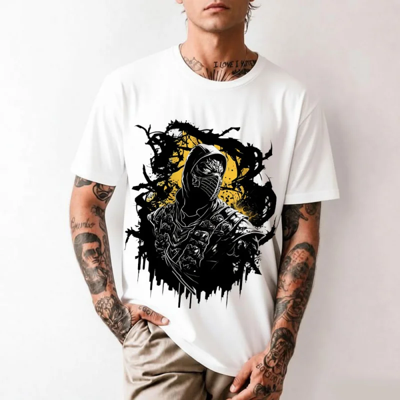 Retro Arcade Game Mortal Kombat Gift T shirt 0708 Unisex Gamer Tee Fire Warrior Scorpion Graphic clothes All size tops S-6XL