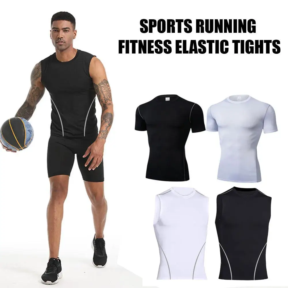 Men's Sleeveless Basketball Sports T-Shirt Quick Drying Breathable Tank Top For Running Training Marathon Fitness Vest B9S2