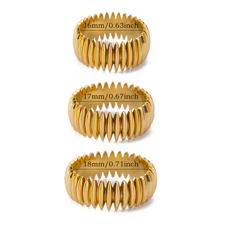 Gothic Stripe Rings for Women Stainless Steel Gold Color Ring Vintage Couple Band Aesthetic Jewelry Finger Accessories anillos - Image 6