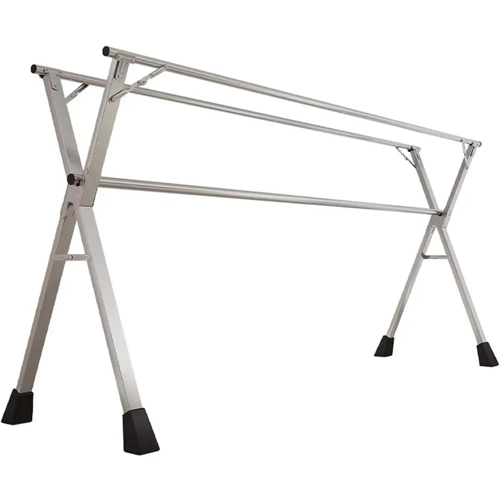 

Сверхмощная полка для белья из нержавеющей стали, регулируемая, складная, компактная, подходит для внутреннего и наружного использования.