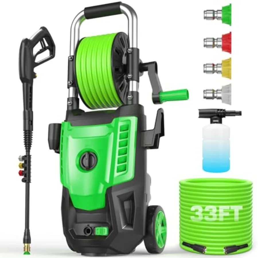 

Professional Electric Pressure Washer 4800PSI 4.0GPM Portable Power Washer with 4 QC Nozzles and Soap Bottle Washer Machine for