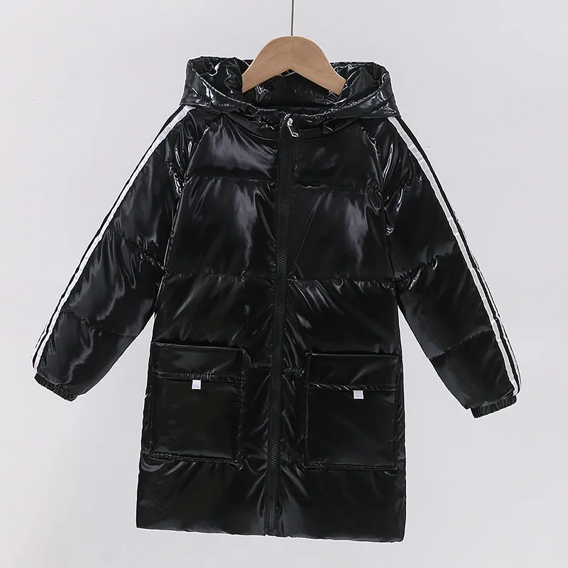 

Girls Down Coat Jacket Cotton Outwear 2023 Stripe Warm Thicken Winter Skiwear Windproof Teenagers Children's Clothing