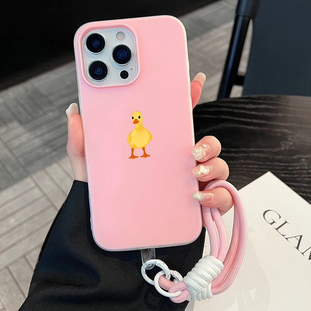 Cute Little Duck Jelly Phone Case For Samsung Galaxy S26 Ultra S25 S24 S23 S22 FE Plus A56 A55 A36 A35 A34 Soft Detachable Strap view 4