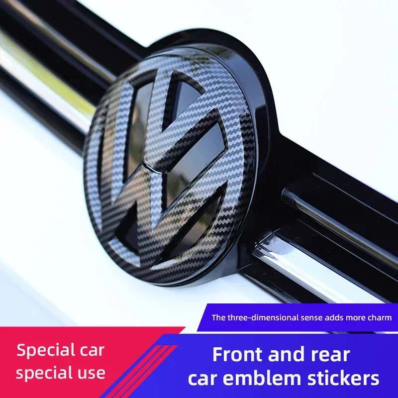 1 Set Car Front Grill/Rear Trunk Emblem Lid Covers Logo Sticker For VW Tiguan Arteon CC PASSAT B6 7 8 8.5 POLO T-ROC MK6 7 8
