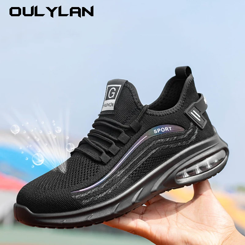 

Men's Shock-absorbing Sneakers Work Safety Shoes Men Indestructible Working Protective Boots Steel Toe Puncture-Proof Shoes