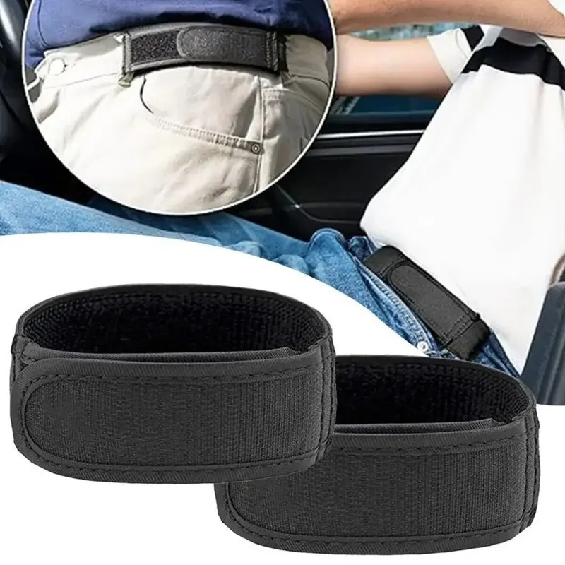 Adjustable Elastic Waistband Buckle with Magic Tape Metal Hooks Clip Belt Buckle High Elastic Belts Stretch Belt For Pants Jeans