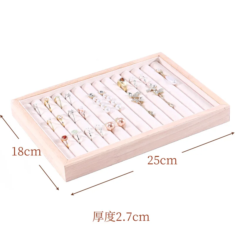Wooden High-end Jewelry Display Rack Ring Storage Tray Necklace Bracelet Display Props Jewelry Display Tools