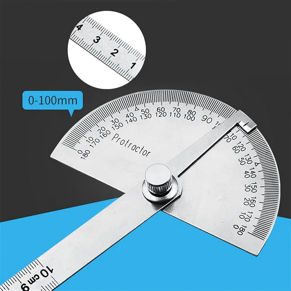 Carpenter Dividing Gauge 1PC, 14cm 180 Degree Semi-Circular Protractor Angle Ruler LA-AA90