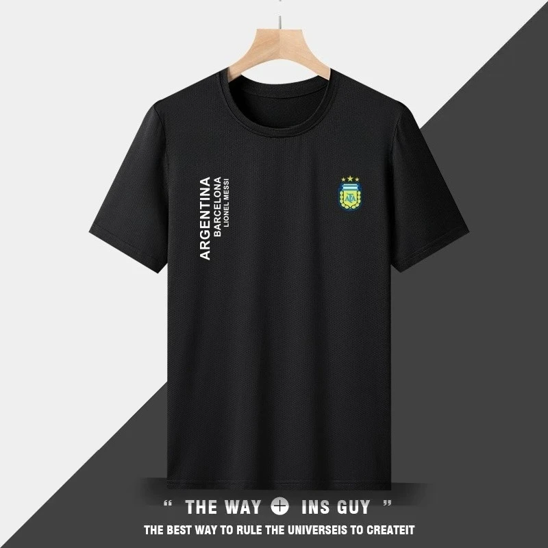 

Summer 2025 Argentina No 10 Messi Football round-neck Fitness Casual quick-drying T-shirt for sports Breathability