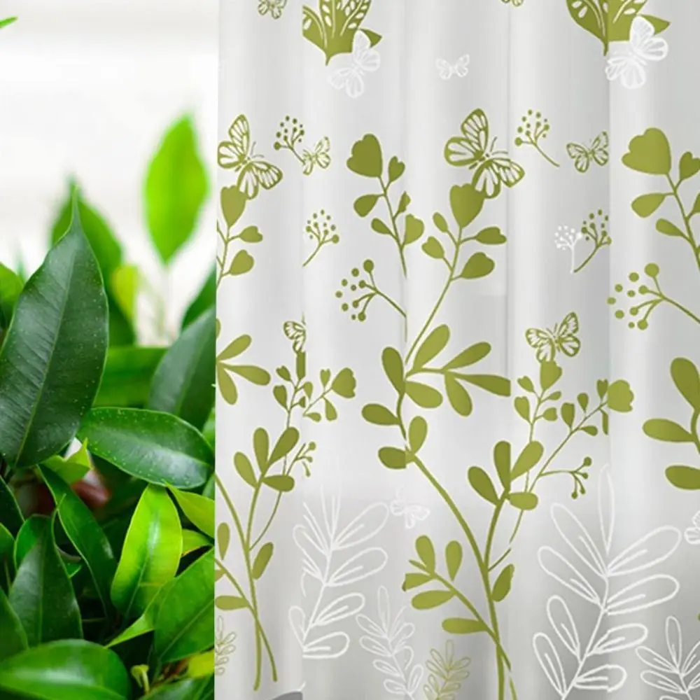 High Quality Mildew Proof Shower Curtain with 12 Hook Waterproof Bathroom Curtain PEVA Extra Long Printed Shower Curtain
