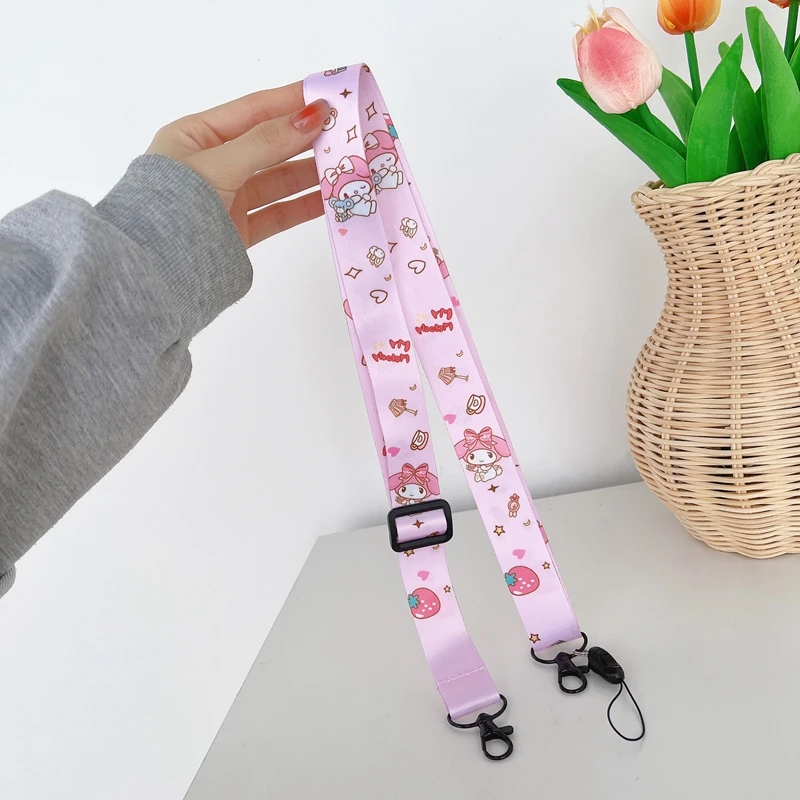 Cute Cartoon Lanyards Neck Phone Strap For ID Pass Card Badge ID Badge Phone Neck Phone Straps with Keyring For Smart Cellphone