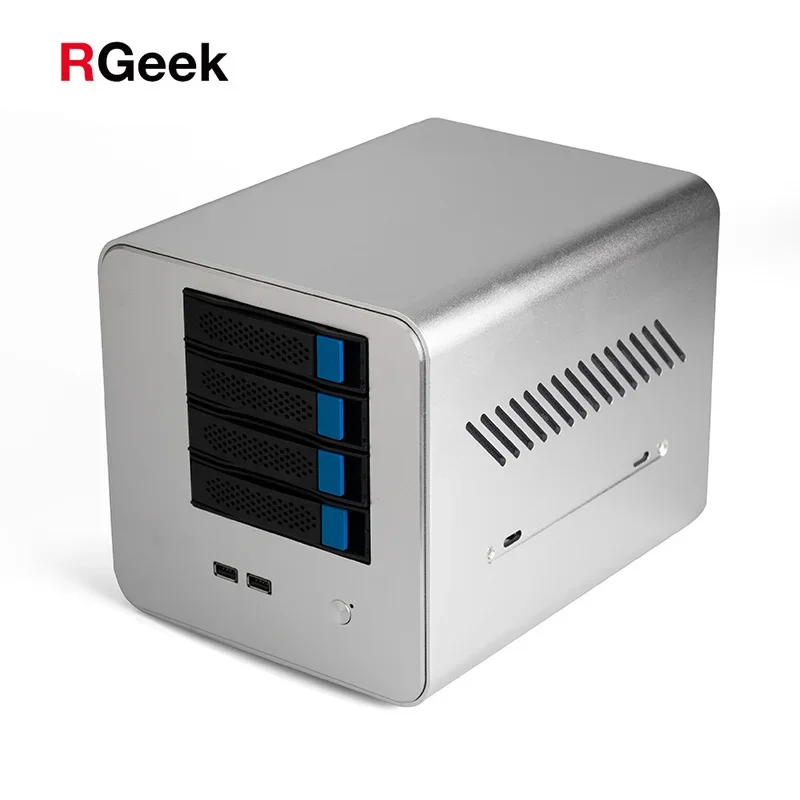RGeek Full Aluminum Mini ITX 4Bay NAS Server With J1900 Motherboard and Adapter