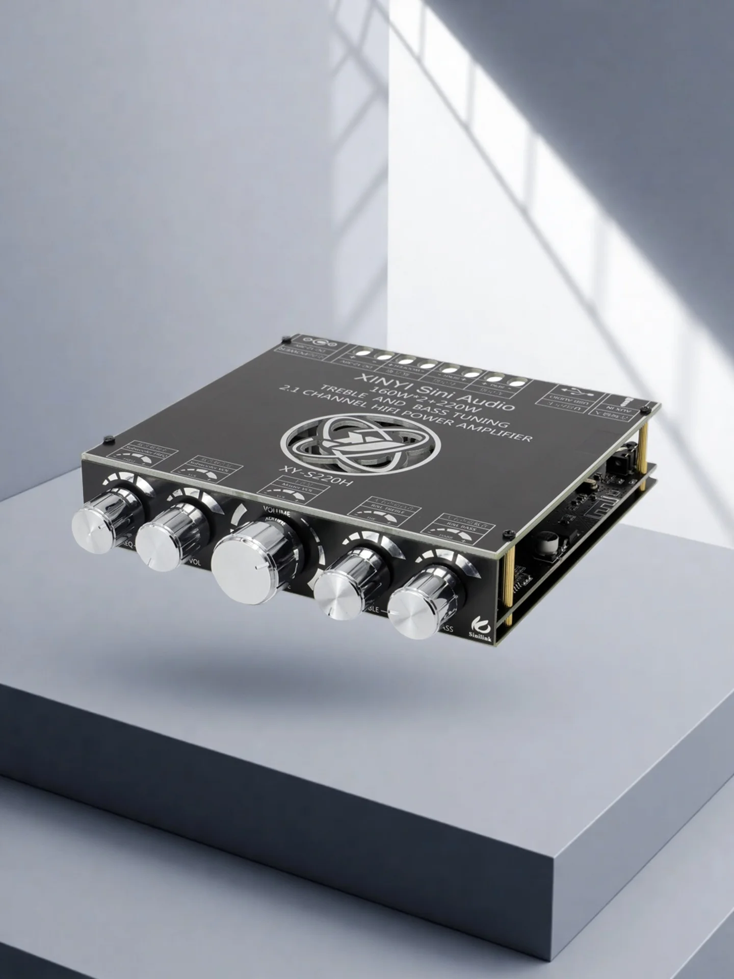 

S220H TDA7498E Bluetooth 5,0 2,1-канальный мощный аудио стерео сабвуфер усилитель плата 160WX2 + 220 Вт TREBLE бас нота тюнинг AMP