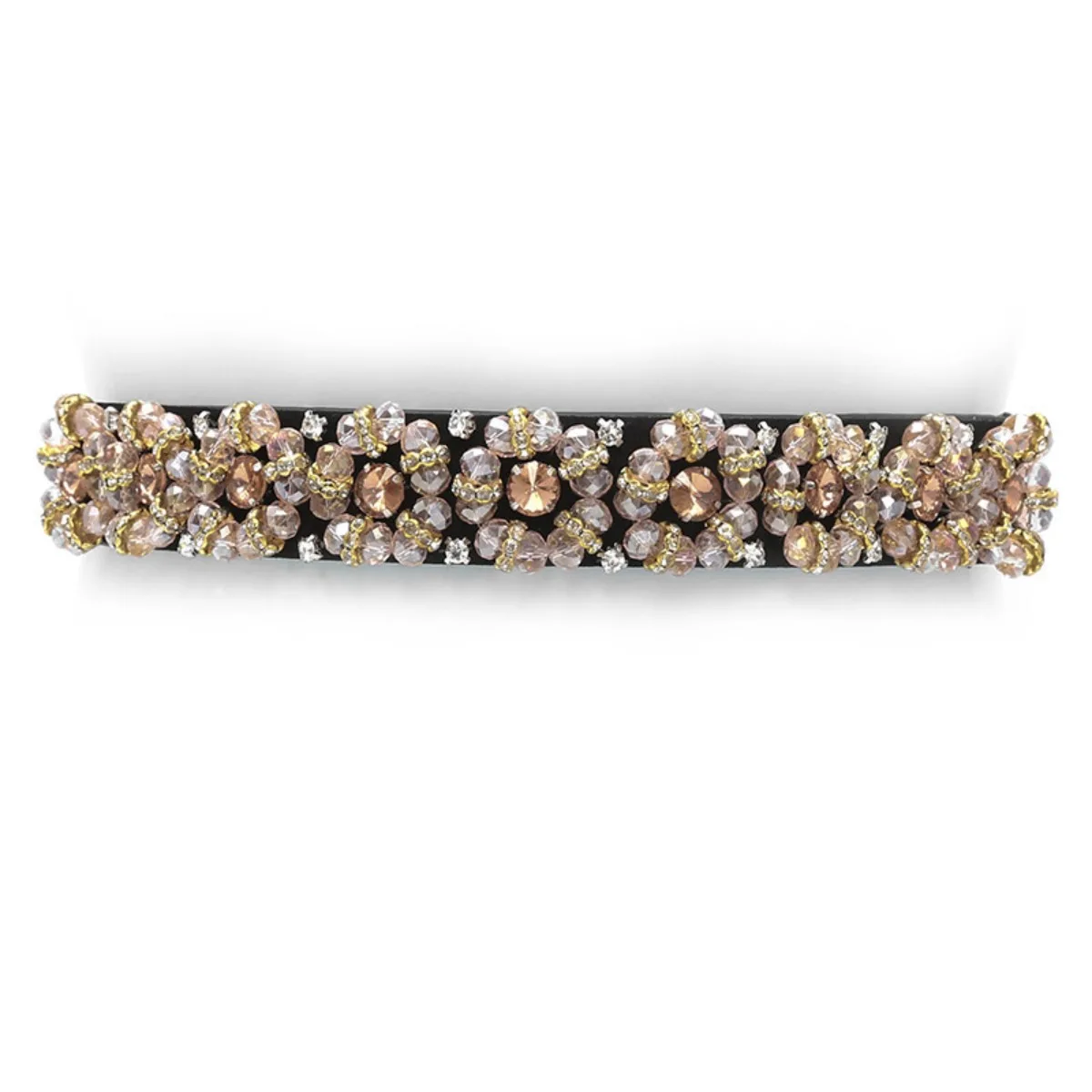 Colorful Rhinestone Slim Waist Belt - Luxury Stretch Cincher for Evening Dresses, Delicate Party Belt