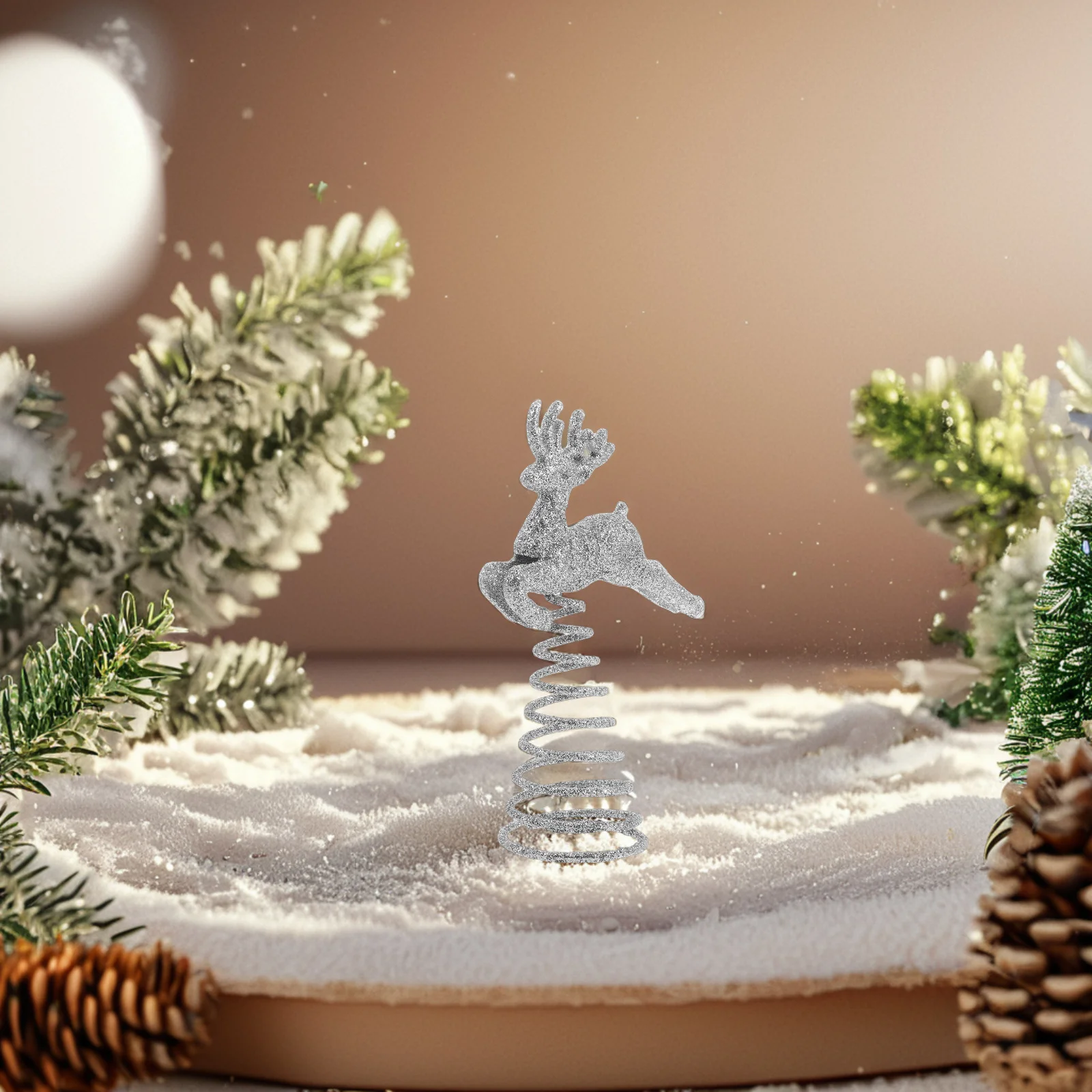 

1Pcs Christmas Deer Tree Topper Treetop Decoration Lightweight Bright Colors Easy Install Perfect Christmas Tree